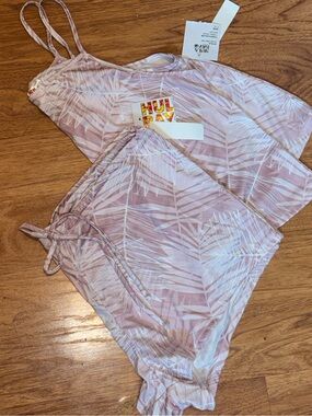 Hawaiian Local Pink Tropical Camisole and Shorts Set